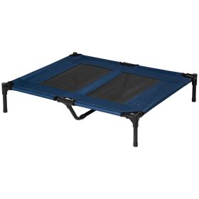 36" x 30" Elevated Cooling Summer Dog Cot Pet Bed with Mesh Ventilation - Blue