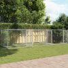 Dog Cage Grey Galvanized Steel 19.7 x 6.6 x 4.9 ft Sturdy
