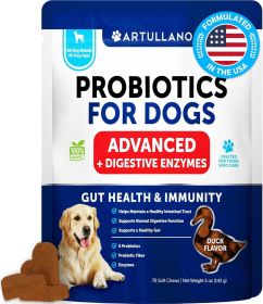 Dog Probiotics Gut Health Itchy Skin Allergies & Immunity Support Yeast Balance Dog Probiotic Chews with Prebiotics Dog Probiotics and Digestive Enzym