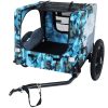 Outdoor Heavy Duty Collapsible Pet Bike Trailer with 16-Inch All-Terrain Wheels & Universal Hitch – Foldable Dog/Cargo Carrier Cart for Bicycles, blue
