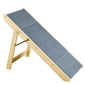 VEVOR Wooden Pet Steps and Ramp Combo, 2-in-1 Design, Foldable Access for Beds, Sofas, and Vehicles, 4-Step Structure for Pets of Small to Large Size