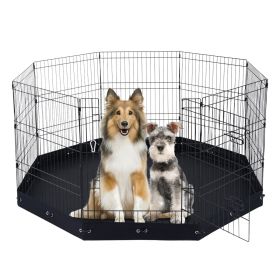 VEVOR Dog Playpen, 8 Pcs 30"H x 24"W Panels Foldable Metal Pet Exercise Pen, Dog Fence Indoor and Outdoor Pen with Door, 600D Oxford Fabric Bottom Pad