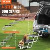 VEVOR Dog Stair for Cars, Wide 4-step Dog Car Steps, Folding Dog Car Ramp with Nonslip Surface, Portable Pet Steps Lightweight Aluminum for Car
