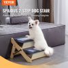 VEVOR Wooden Pet Steps, Convertible 2-in-1 Dog Stairs and Ramp for Beds, Sofas, and Vehicles, Supports Small to Large Animals up to 110 lbs