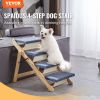VEVOR Wooden Pet Steps and Ramp Combo, 2-in-1 Design, Foldable Access for Beds, Sofas, and Vehicles, 4-Step Structure for Pets of Small to Large Size