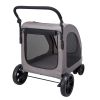 Pet Stroller, 4 Wheels Dog Stroller with Brakes, 160lbs Weight Capacity