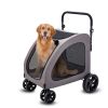 Pet Stroller, 4 Wheels Dog Stroller with Brakes, 160lbs Weight Capacity