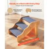 Wood Pet Stairs, 3-Step Dog Stairs for High Beds, Sofa & Cars, 150lbs Load Capacity, Non-Slip Surface