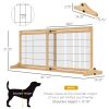 Freestanding Pet Gate Extra Wide 72" W x 27.25" H Dog Cat Barrier Natural