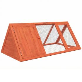 Rabbit Hutch, Wooden Guinea Pig Hutch with Run and Doors, Outdoor Triangle Bunny House for Rabbits,Duck and Chicken (Option: Orange-1170x65x530 mm)