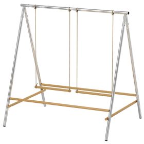 Chicken Perch for Coop, Chicken Roosting Bars with 2 Swings, Coop Accessories for Farm, Backyard, Silver (Option: Silver-1160x170x130 mm)