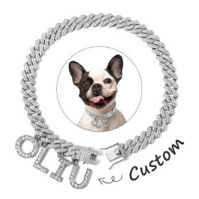 Luxury Alloy Dog Firewood Walking Collar (Option: Silver-50cm)