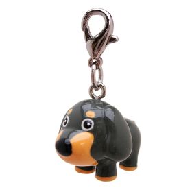 Poly Dog Figurine Charm (Color: Grey, Size: 1" x 3/4" x 5/8")