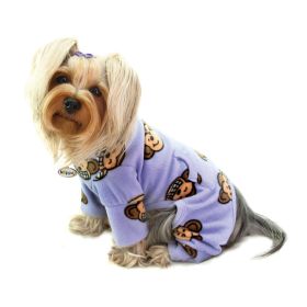 Silly Monkey Fleece Turtleneck Pajamas (Color: lavender, Size: XS)