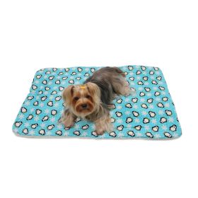 Penguins & Snowflakes Flannel/Ultra (Color: Turquoise, Size: One size)