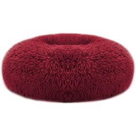 Pet Dog Bed Soft Warm Fleece Puppy Cat Bed Dog Cozy Nest Sofa Bed Cushion M Size (Color: Red, Size: M)