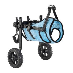 Dog Wheelchair for Back Legs, Adjustable 2 Wheels Pet Wheelchair, Lightweight Dog Cart with Shock-Absorbing Wheels (Size: S)