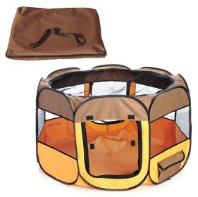 All-Terrain' Lightweight Easy Folding Wire-Framed Collapsible Travel Pet Playpen (Size: Large)