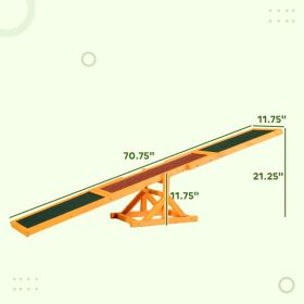 PawHut Wooden Dog Agility Seesaw For Balance Training And Exercise, Platform Equipment Run Game Toy, Weather Resistant Pet Supplies, For Outdoor (Option: Natural Wood)