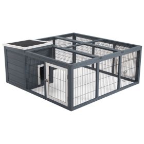 Rabbit Hutch, Waterproof Rabbit House For Small Animals, Gray (Option: Charcoal Gray-1265x540x185 mm)